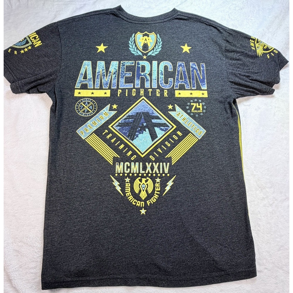 American Fighter Mens 2XL Shirt Black Graphic Tee MCMLXXIV Training Division